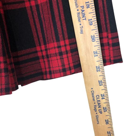 Vintage Mini Skirt Sz 6 Plaid Red Black Dark Academia Mall Goth A Line 90s - Picture 9 of 10